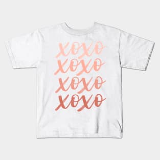 XOXO Pink and Red Gradient Kids T-Shirt